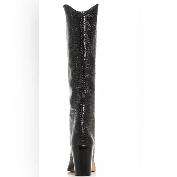 SCHUTZ - Maryana Crocodile Embossed Knee-High Block Boot Size 5 - Picture 3 of 13